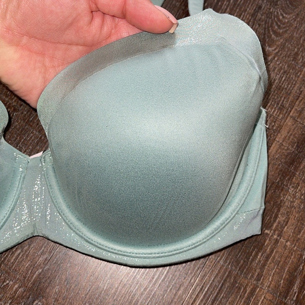 Victoria’s secret Bra 34DD Green Blue Lined Demi Style - Picture 2 of 8